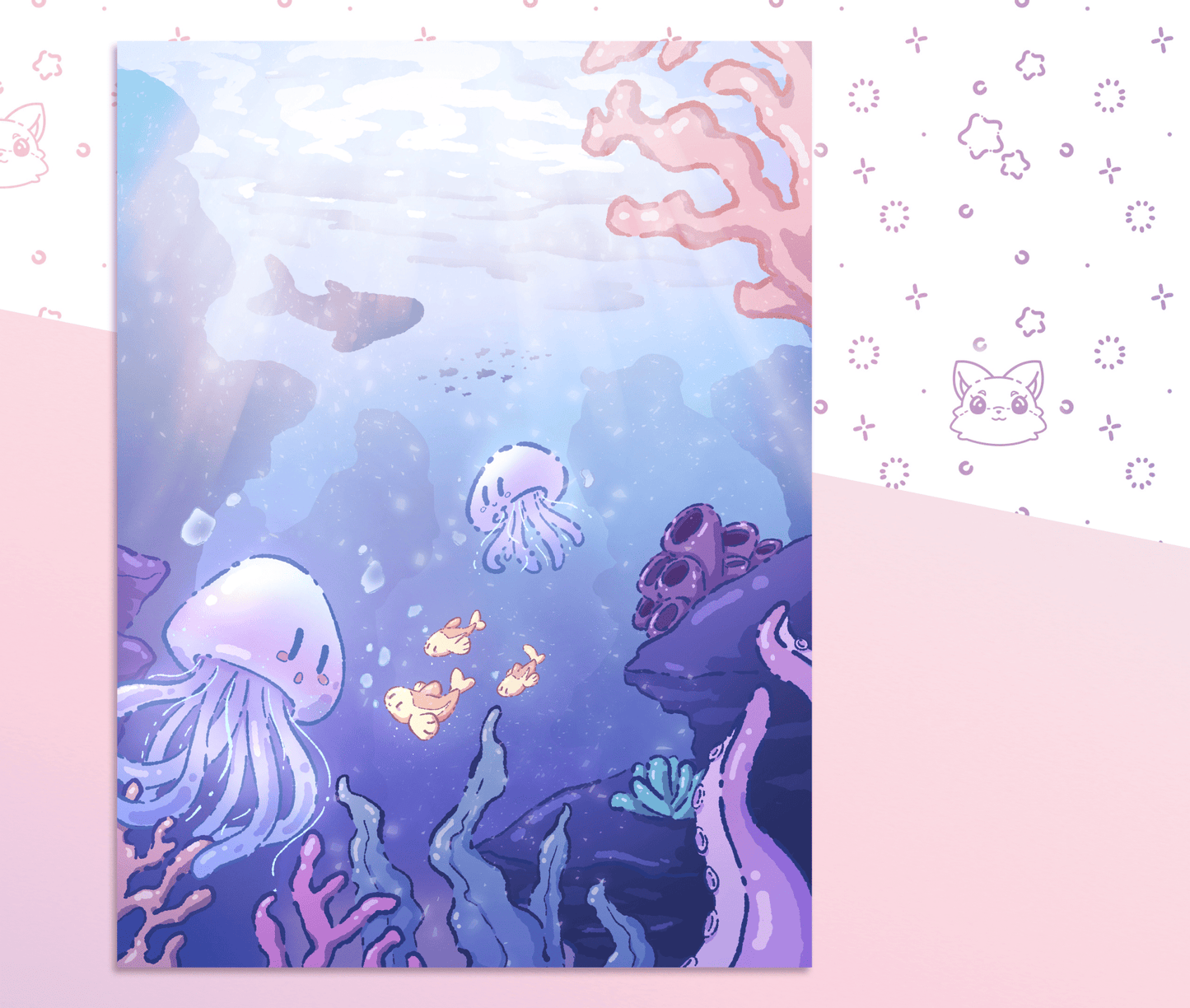 Happy Jellyfish Mini Print - #shop_name