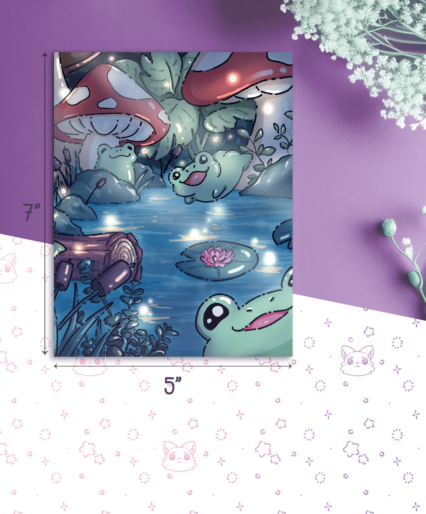 Frogs in the Night Mini Print - #shop_name