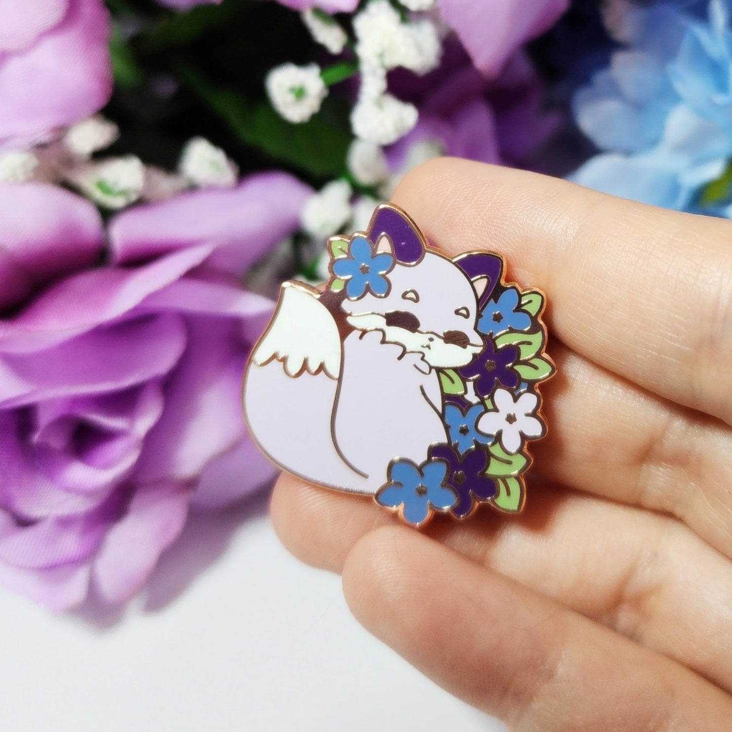 Lilac Fox Enamel Pin - A Grade - #shop_name