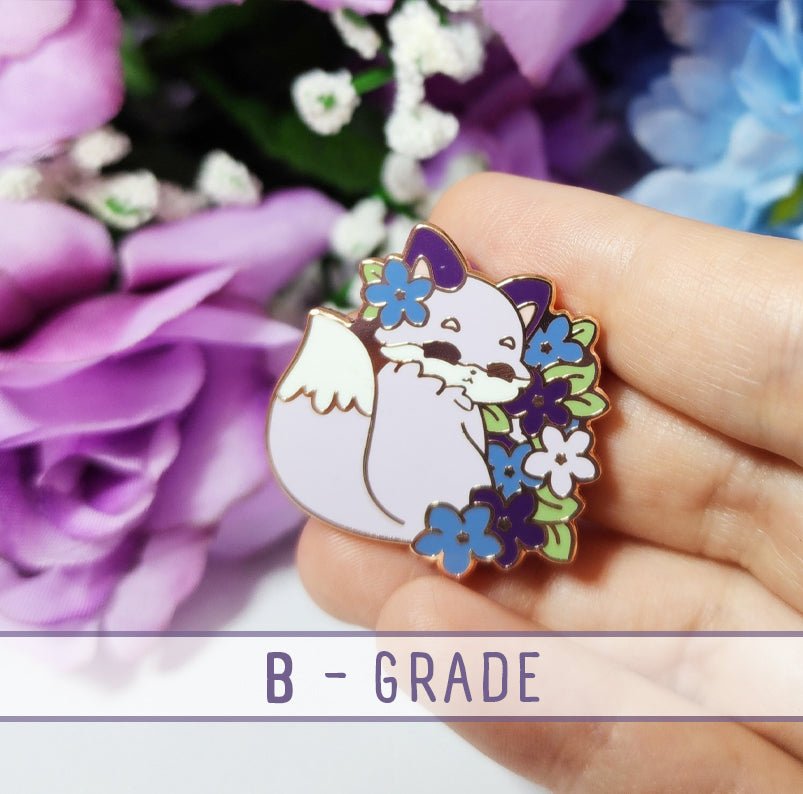 Lilac Fox Enamel Pin - B Grade - #shop_name