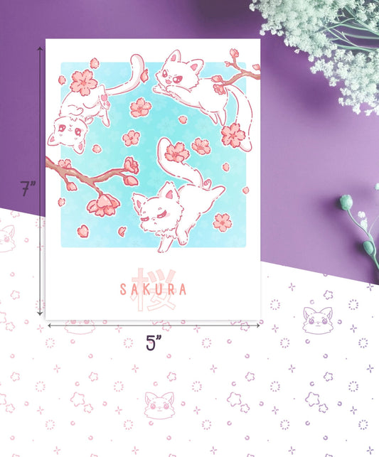 Sakura Cats Mini Print - #shop_name