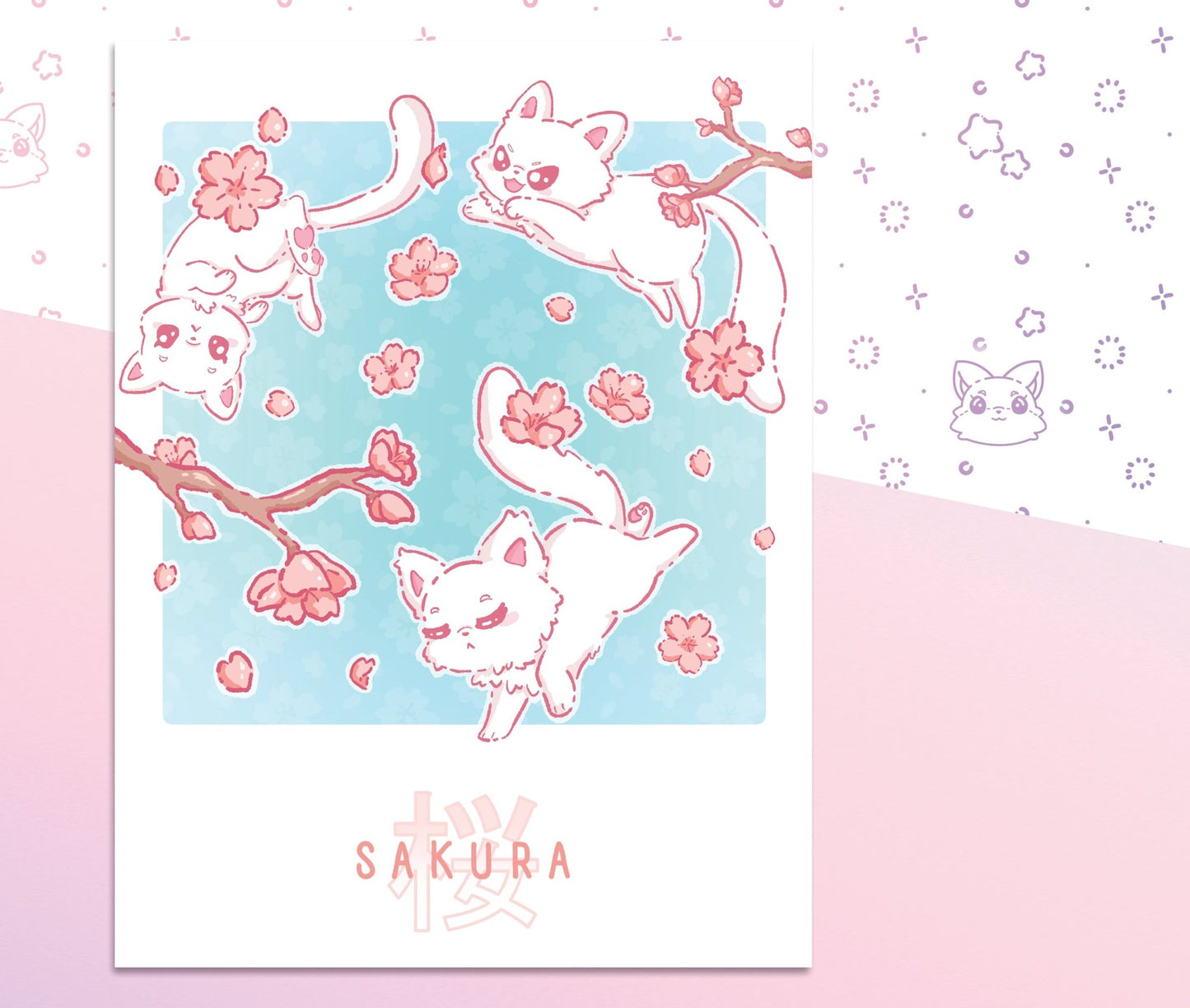 Sakura Cats Mini Print - #shop_name