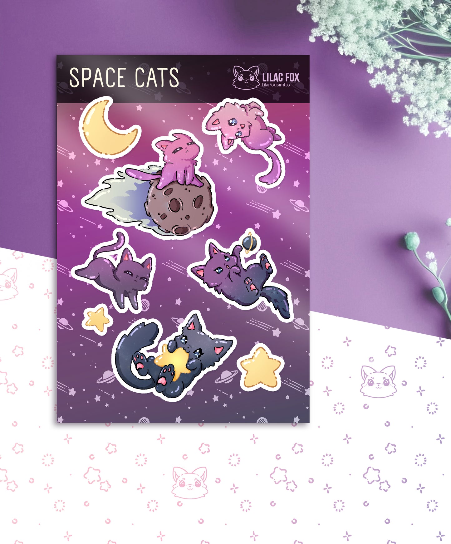 Space Cats Sticker Sheet