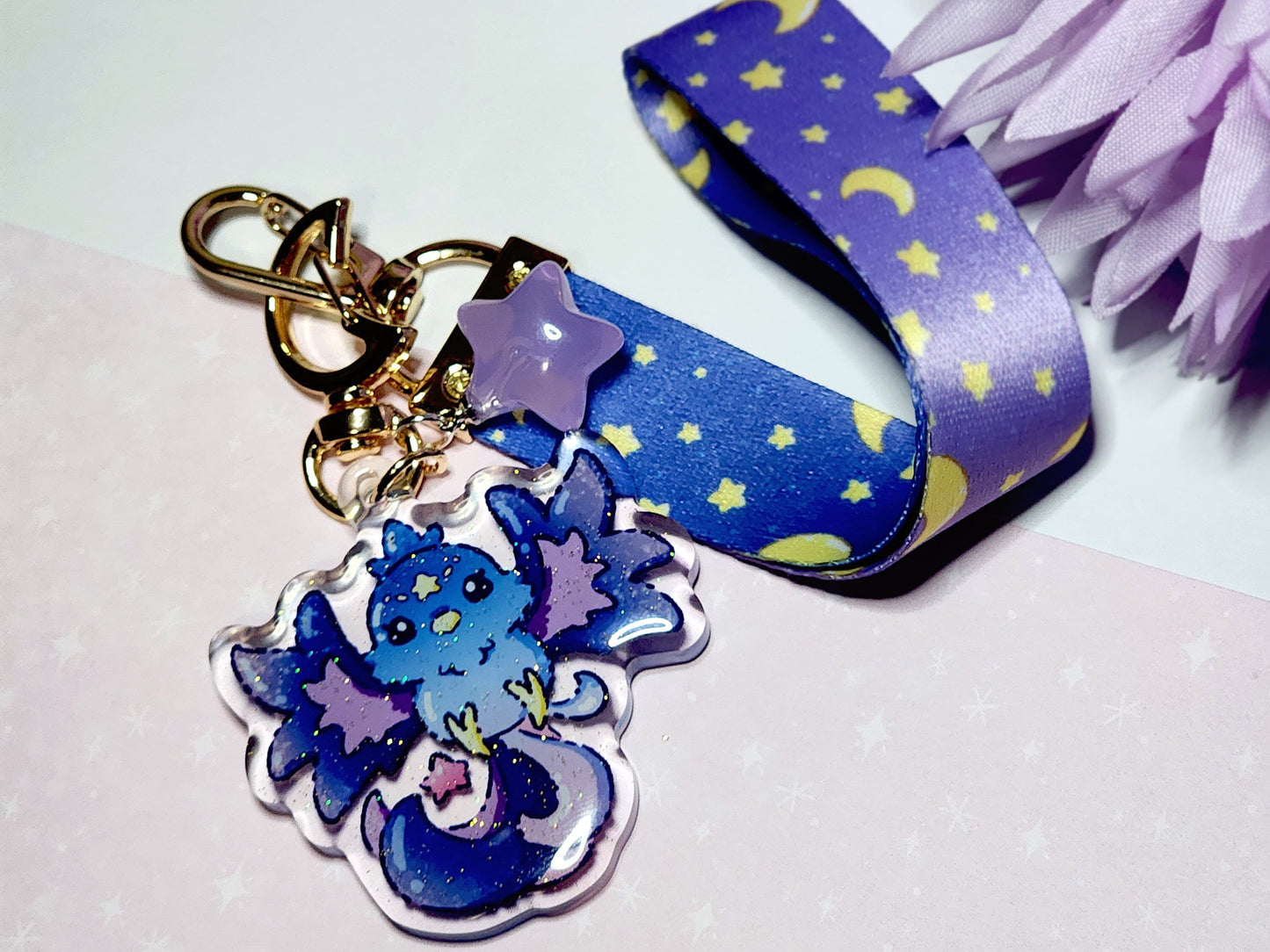 Star Birb Acrylic Charm Wrist Lanyard