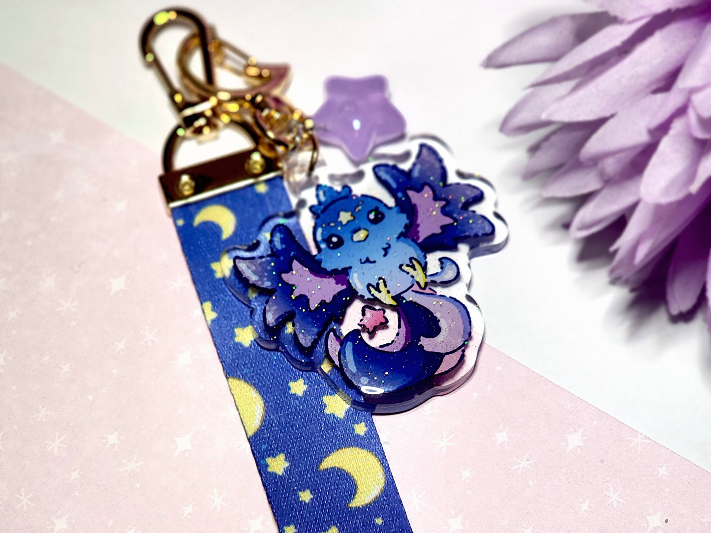 Star Birb Acrylic Charm Wrist Lanyard